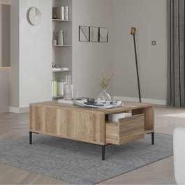 Hanah Home Mesa de Centro Topo con Estante de Almacenamiento